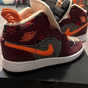 Jordan Air Mid SE in Night Maroon and Total Orange